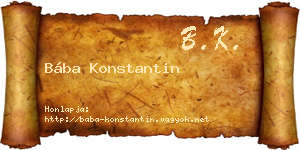 Bába Konstantin névjegykártya